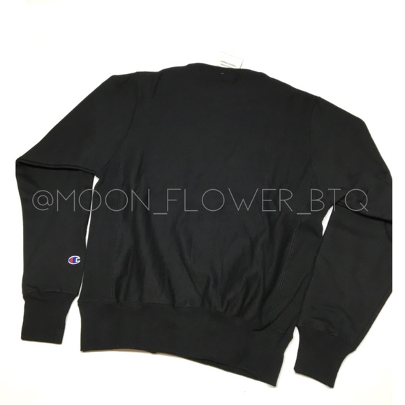 Champion Reverse Weave Crew Neck Sweatshirt Black - Picture 11 of 14